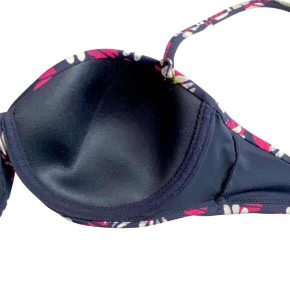 J. Crew Convertible Underwire Bikini Swim Top Navy Geometric Print 32D Small NWT - Picture 12 of 16